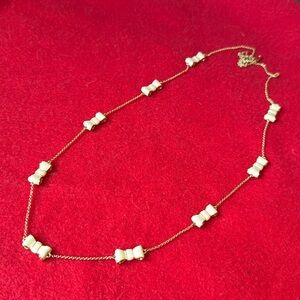 Kate Spade Take A Bow Long Scatter Necklace Cream 32"